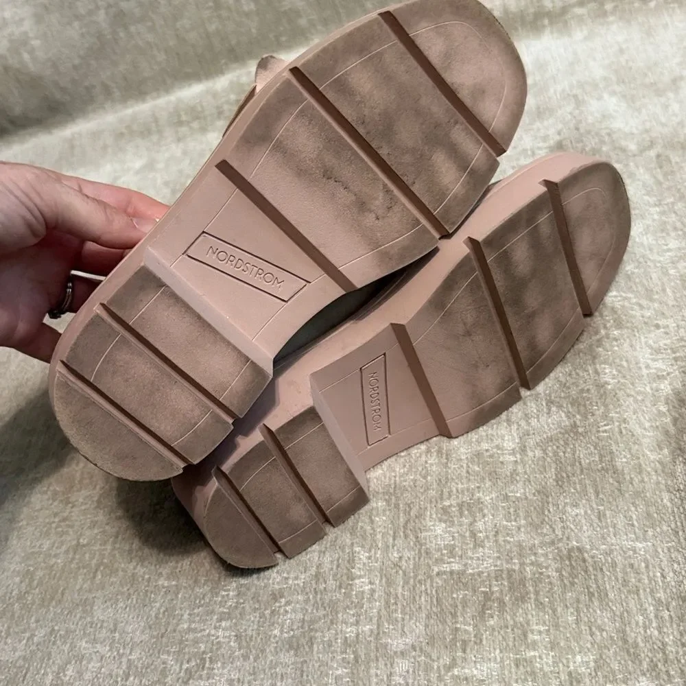 Nordstrom Trinity Lug Sole Pink Leather Loafers
